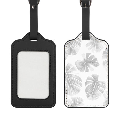 White Monstera Luggage Tags
