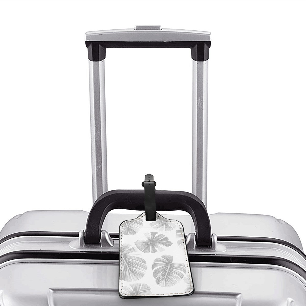 White Monstera Luggage Tags