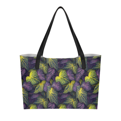 Luxtrini Iridescent Syngonium: Purple and Yellow Shopping Tote Bag