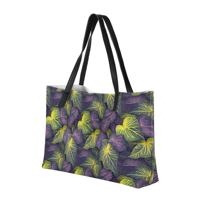 Luxtrini Iridescent Syngonium: Purple and Yellow Shopping Tote Bag