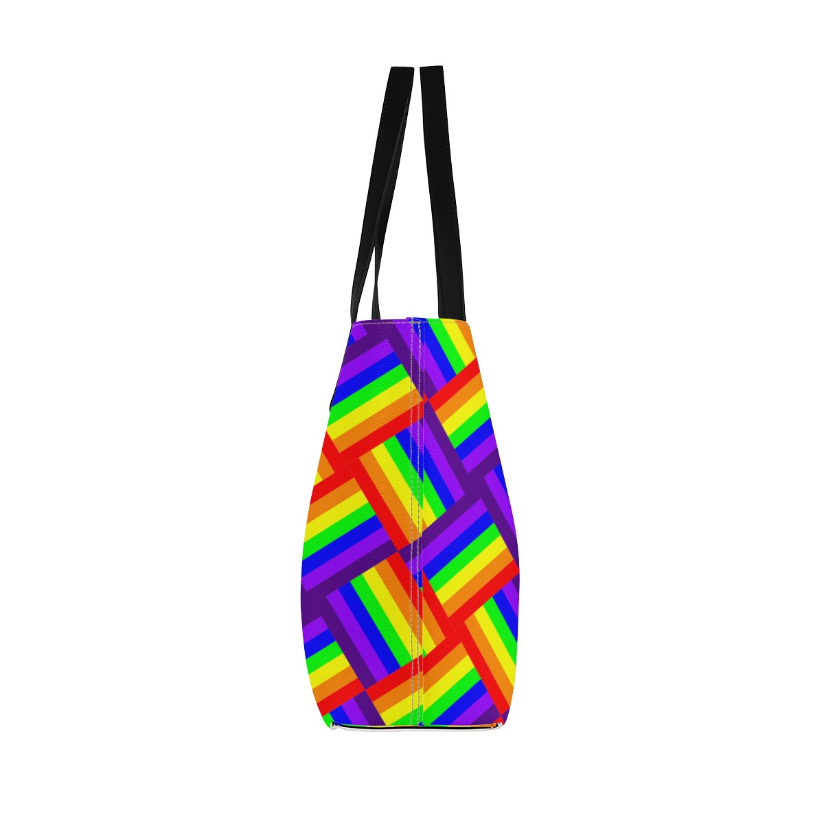 Rainbow Weave Shopping Tote Bag