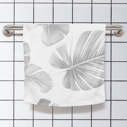 White Monstera Hand Towel