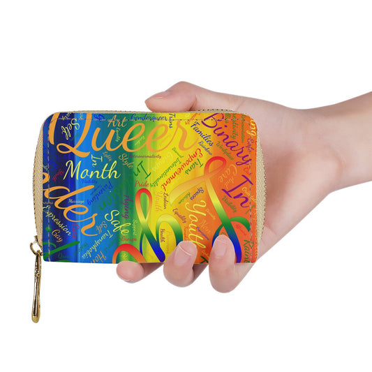 LGBTQ Word Cloud Zipper Card Holder