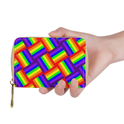 Rainbow Weave Zipper Card Holder