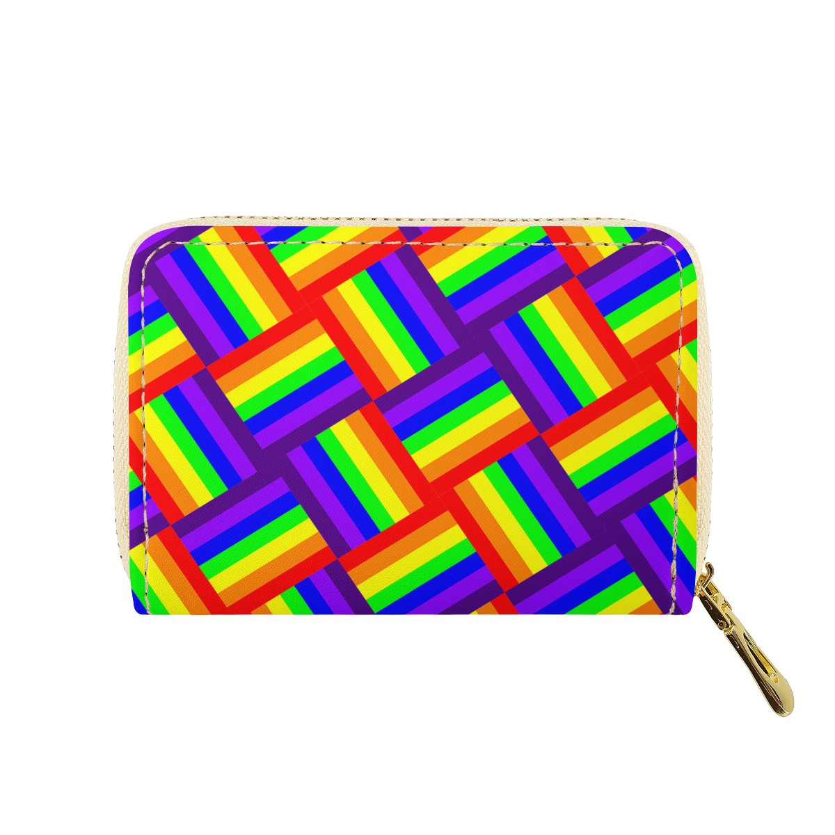 Rainbow Weave Zipper Card Holder