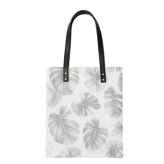 White Monstera PU Leather Handbags