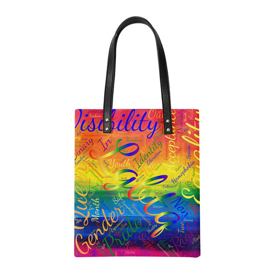 LGBTQ Word Cloud PU Leather Handbags