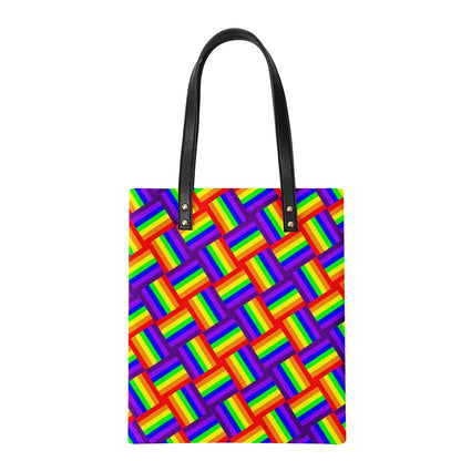 Rainbow Weave PU Leather Handbags