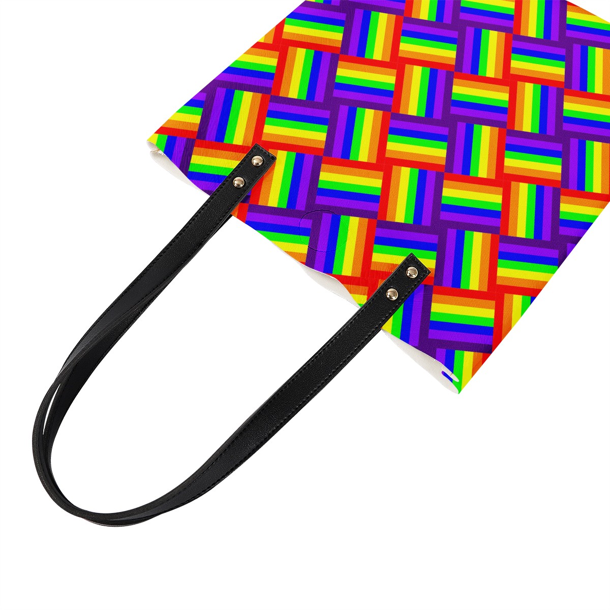 Rainbow Weave PU Leather Handbags