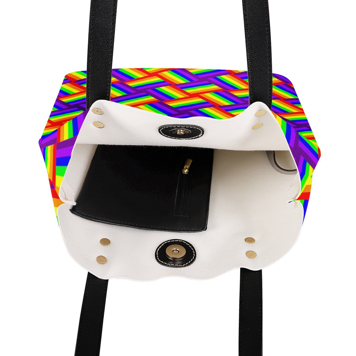 Rainbow Weave PU Leather Handbags