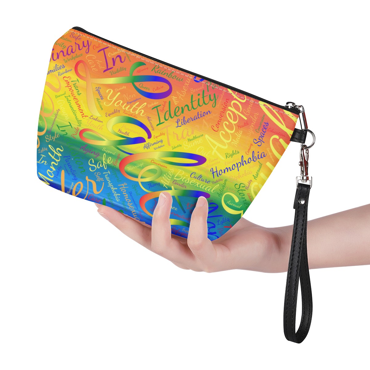 LGBTQ Word Cloud Sling Cosmetic Bags