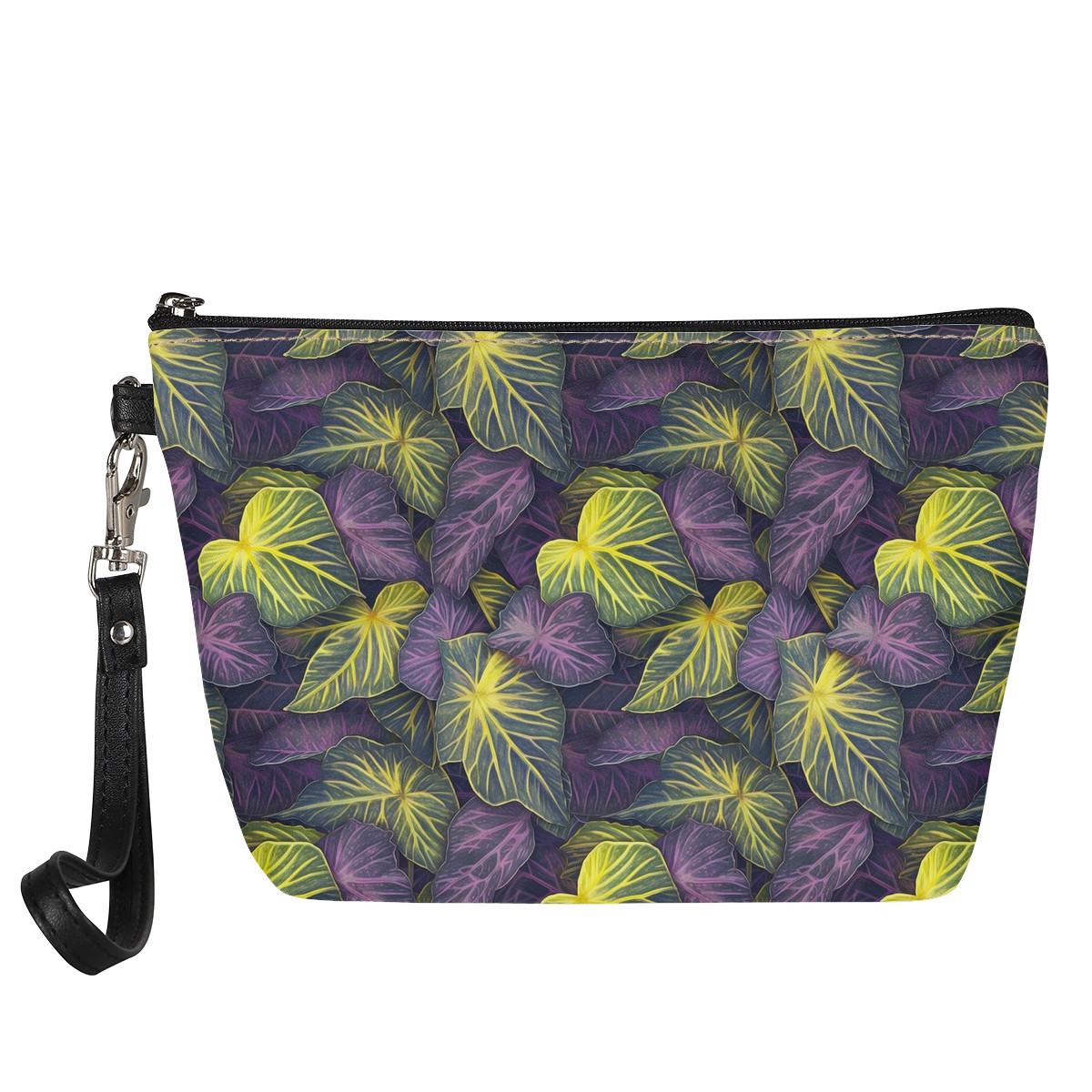 Luxtrini Iridescent Syngonium: Purple and Yellow Sling Cosmetic Bags