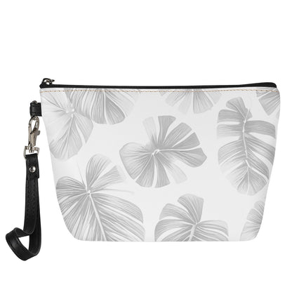 White Monstera Sling Cosmetic Bags