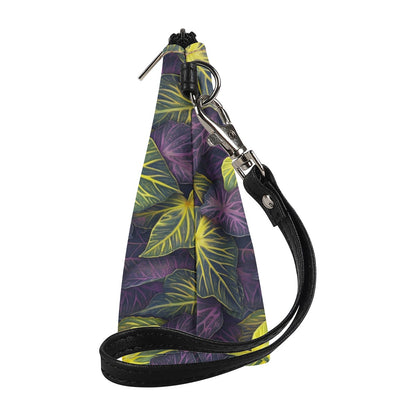 Luxtrini Iridescent Syngonium: Purple and Yellow Sling Cosmetic Bags