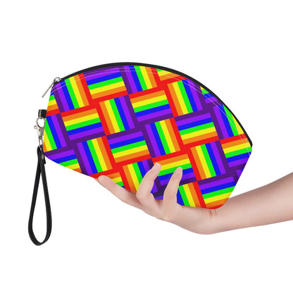 Rainbow Weave Curve Cosmetic Bags