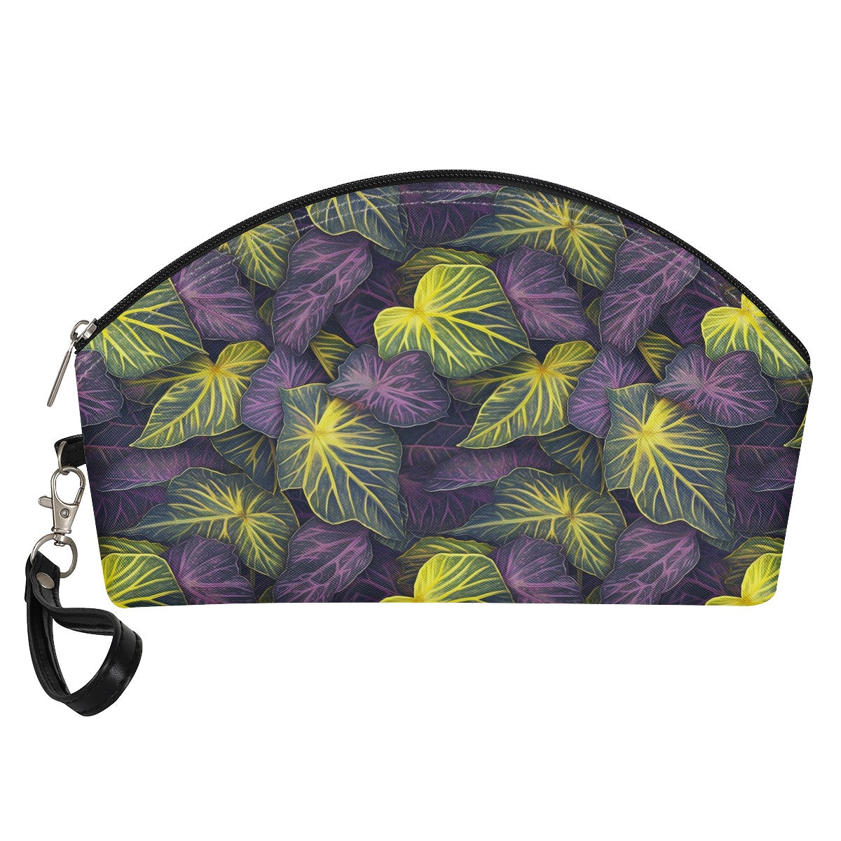 Luxtrini Iridescent Syngonium: Purple and Yellow Curve Cosmetic Bags