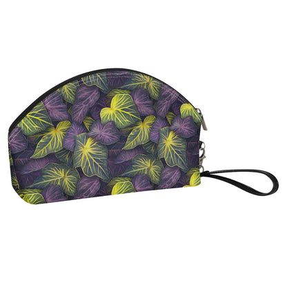 Luxtrini Iridescent Syngonium: Purple and Yellow Curve Cosmetic Bags