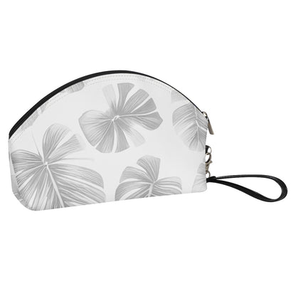 White Monstera Curve Cosmetic Bags