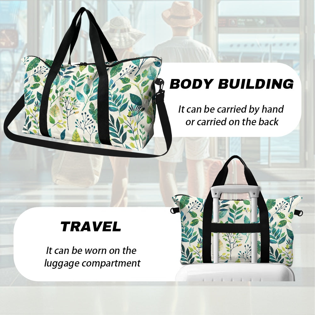 Green Floral Lightweight luggage