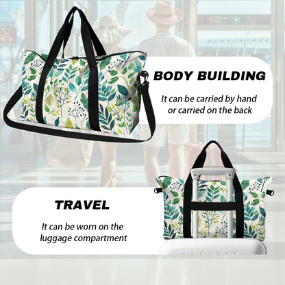 Green Floral Lightweight luggage