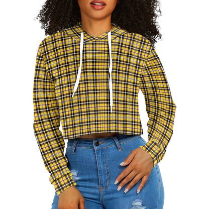 Women's midriff-baring sweatshirt - Yellow Plaid
