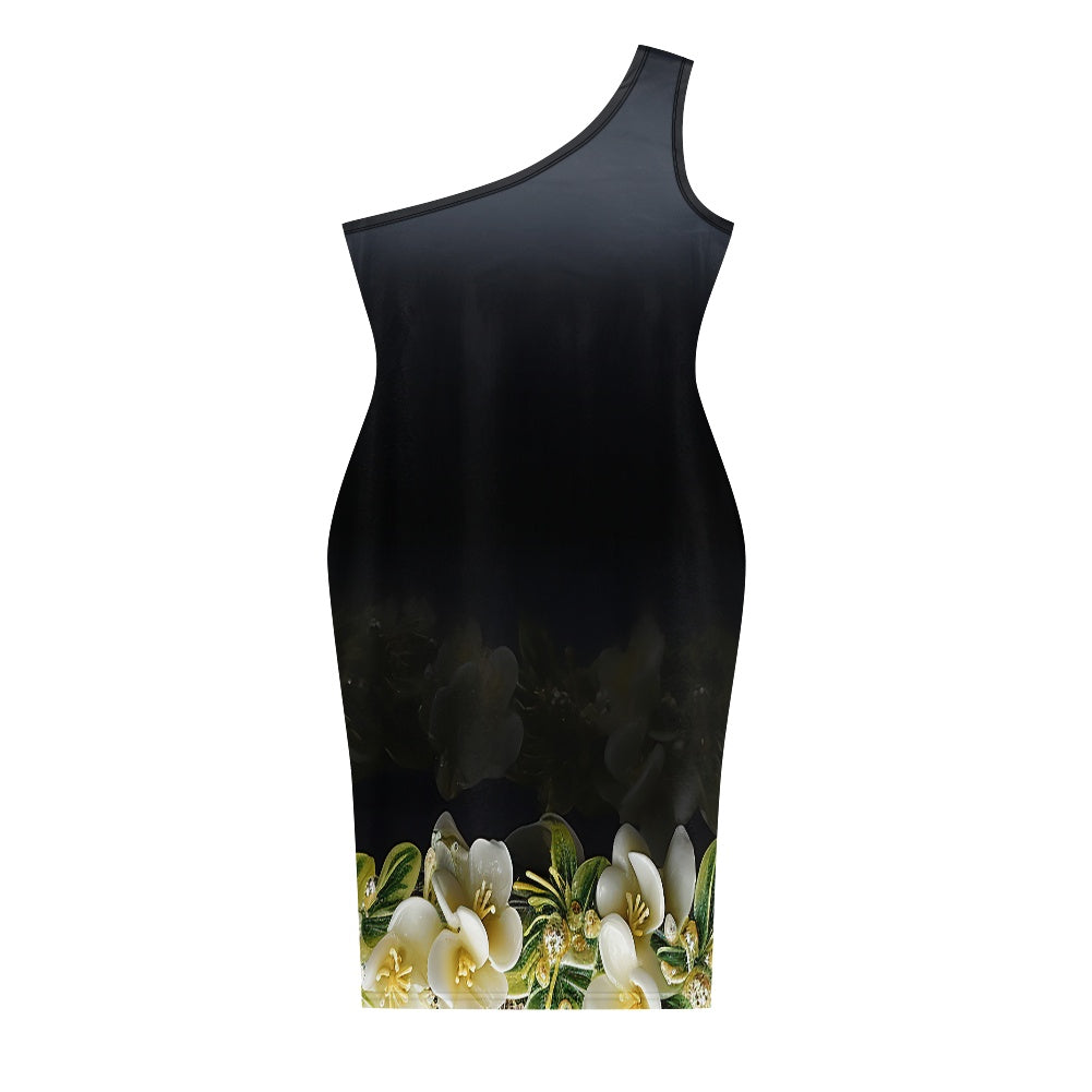 Discover Elegance: Luxtrini's One-Shoulder Slim Dress - Tropical