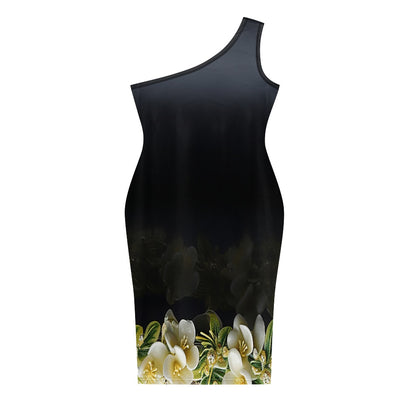 Discover Elegance: Luxtrini's One-Shoulder Slim Dress - Tropical