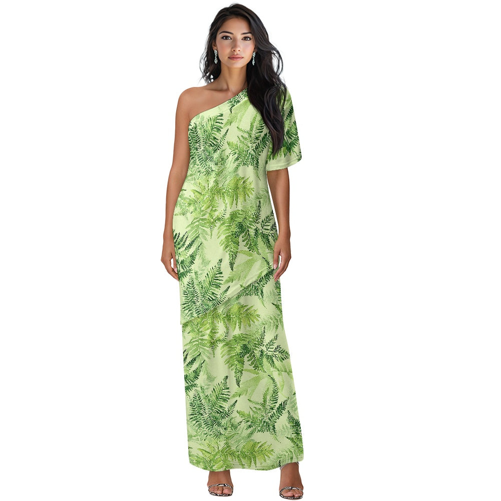 Elegant Off-Shoulder Two-Piece Dress for Women white