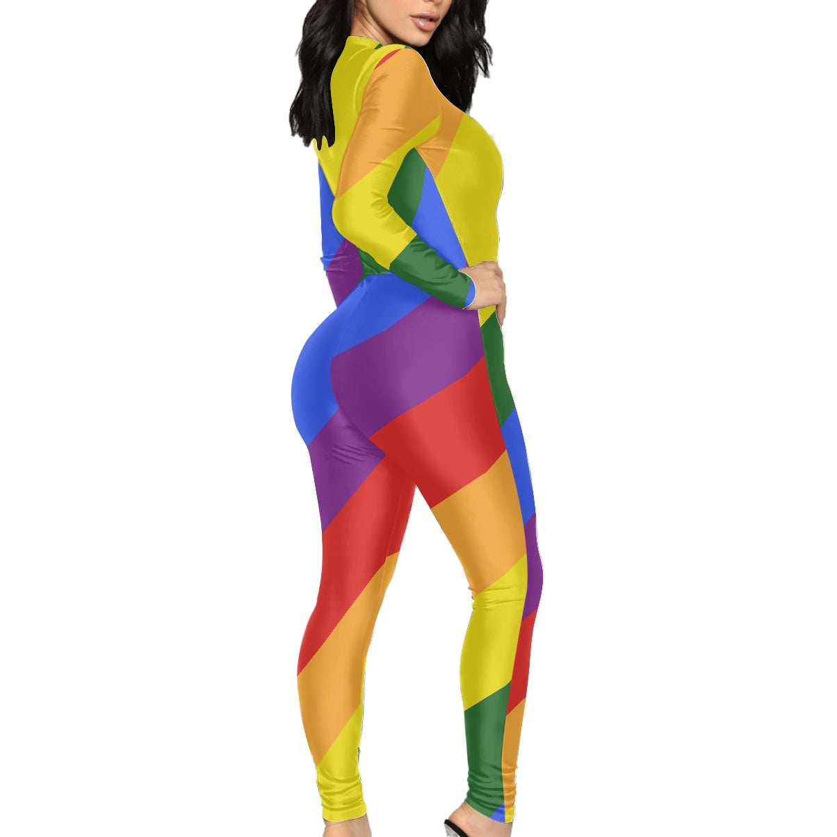 Rainbow Women's Plunging Neck Jumpsuit