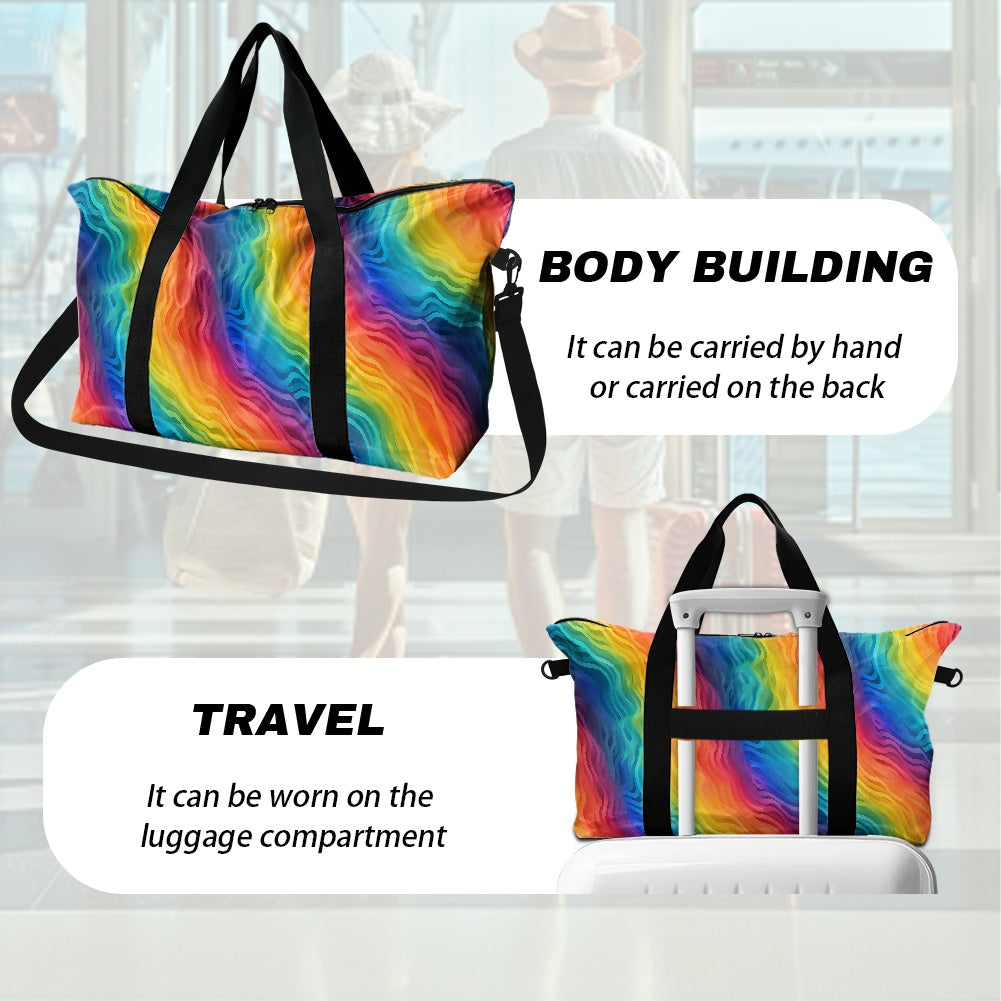 Rainbow Wavy pattern Lightweight luggage