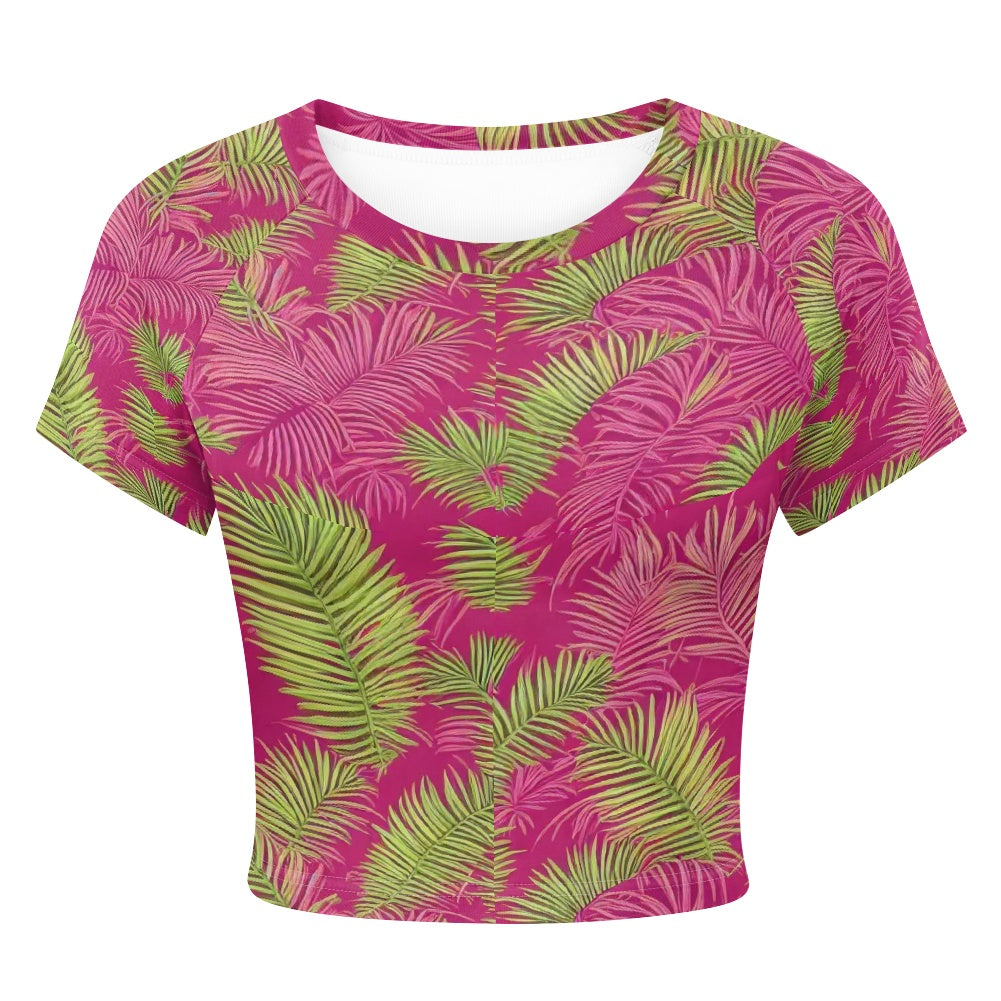 Tight cropped navel-baring T-shirt white