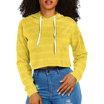 Women's midriff-baring sweatshirt - Yellow mudcloth