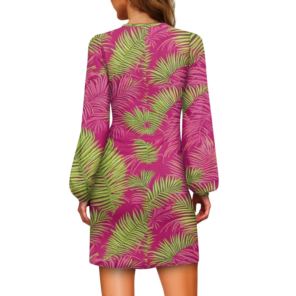 Waist Long Sleeve Tie Dress