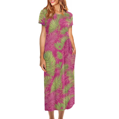 Round neck short sleeve dress white