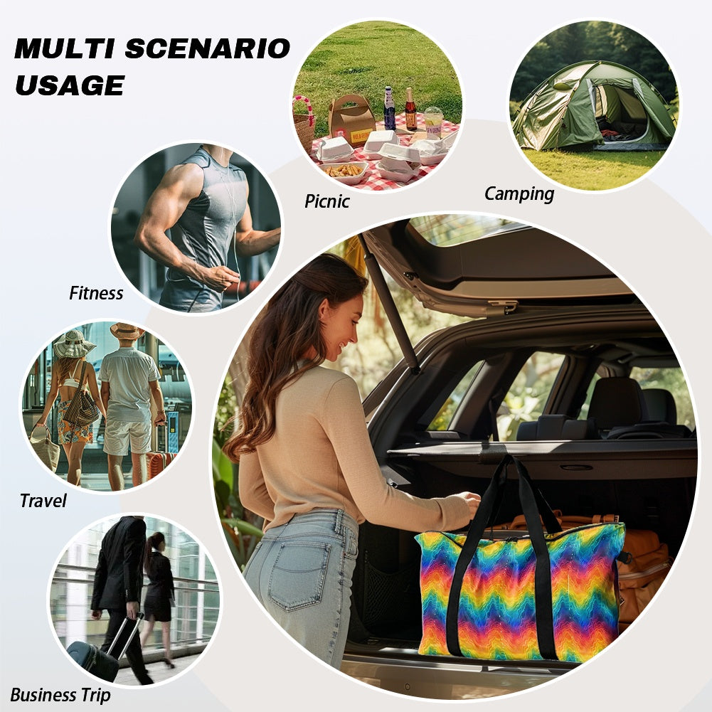 Rainbow Wavy Lines Lightweight luggage