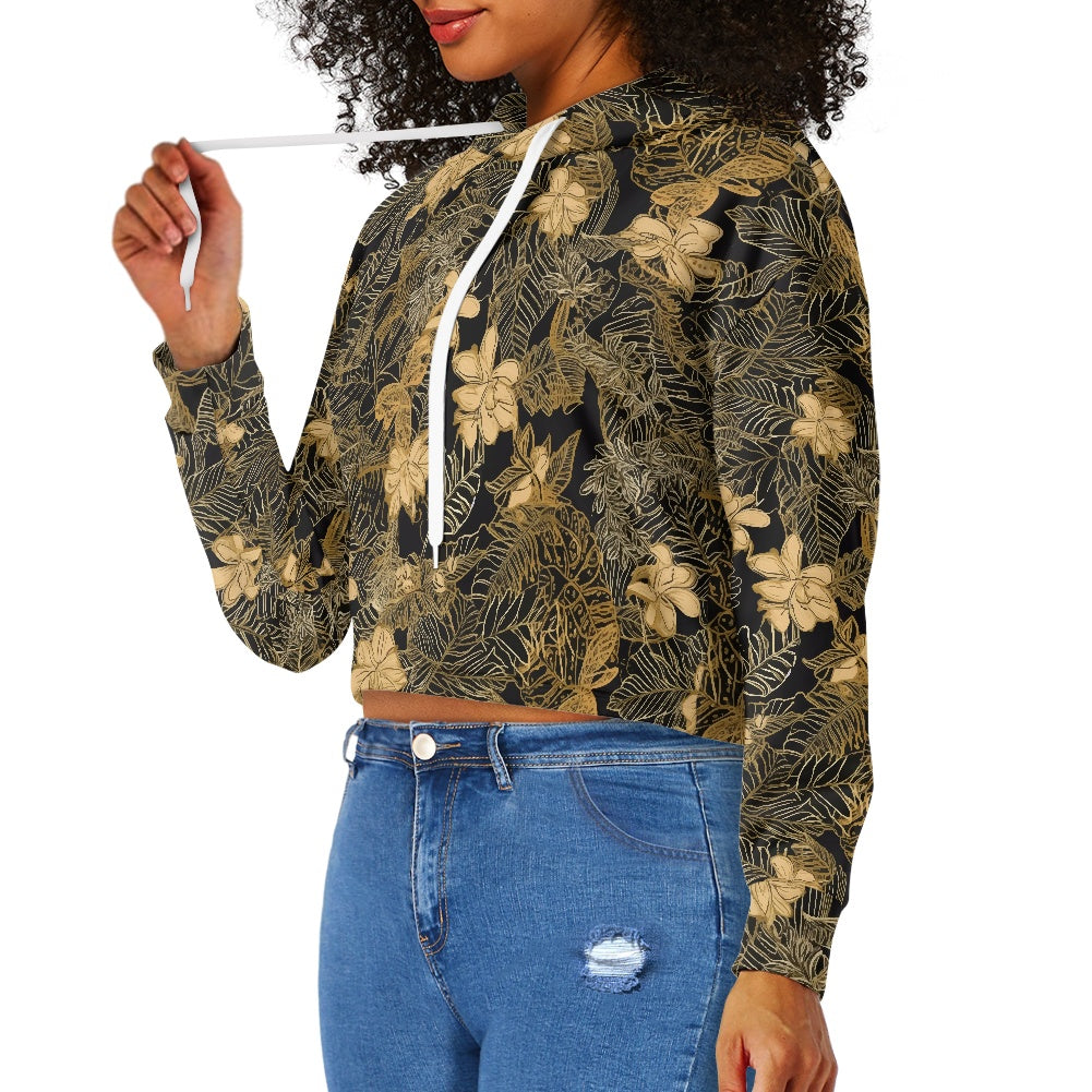 Women's midriff-baring sweatshirt - Island Tropical