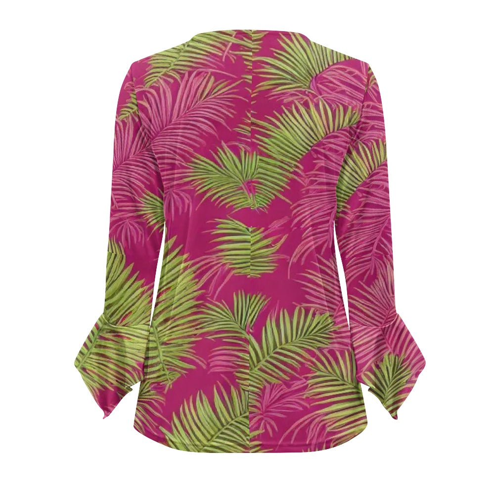 Women's V-neck button-down T-shirt