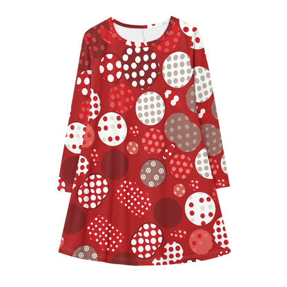 Red Polka Dot Casual dress (Double pocket)