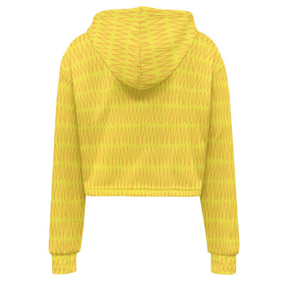 Women's midriff-baring sweatshirt - Yellow mudcloth