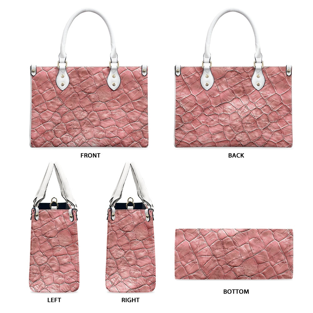 Pink Lambskin print Women's PU leather twill handbag