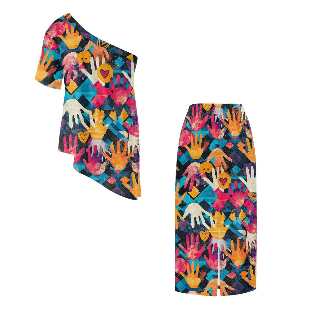 Elegant Off-Shoulder Two-Piece Dress for Women