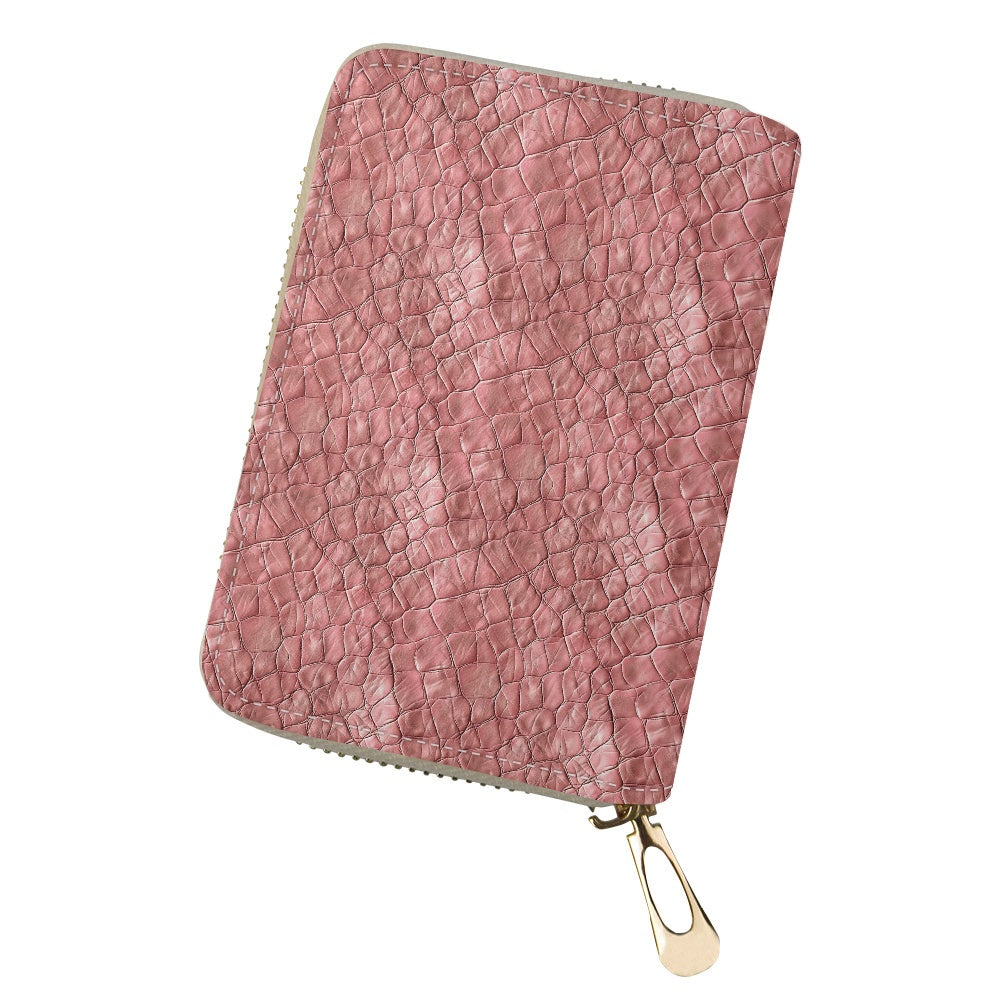 Pink Lamb Skin pattern Card bag