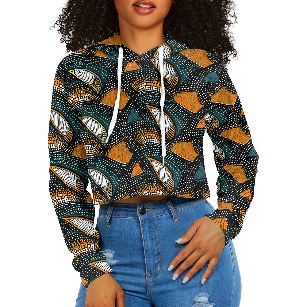 Women's midriff-baring sweatshirt - Ethnic