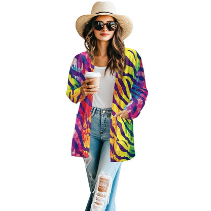 Long-sleeved cardigan jacket white