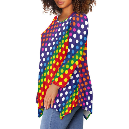 Women's irregular long sleeve tops