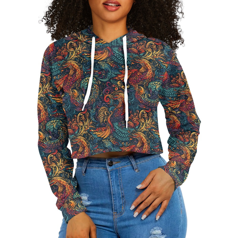 Women's midriff-baring sweatshirt - Chinese