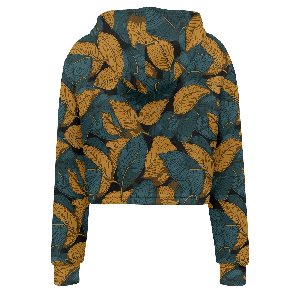 Women's midriff-baring sweatshirt - Green and Gold