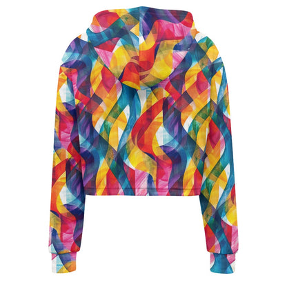 Women's midriff-baring sweatshirt - Rainbow