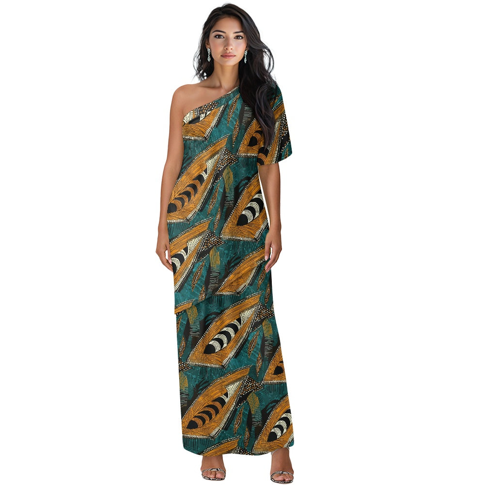 Elegant Off-Shoulder Two-Piece Dress for Women white