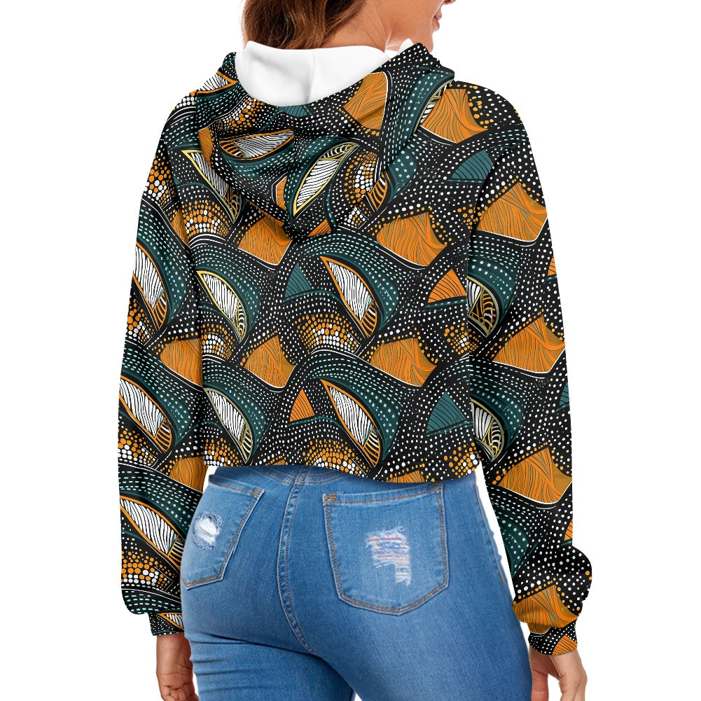 Women's midriff-baring sweatshirt - Ethnic